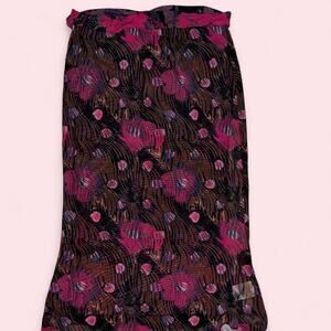 Pink and black floral maxi